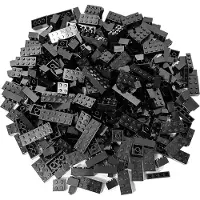 LEGO stenen, hoge stenen, zwart, nieuw! Aantal: 100 stuks – Elke set is individueel samengesteld