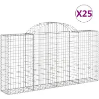 vidaXL Schanskorven 25 st gewelfd 200x30x100/120 cm ijzer
