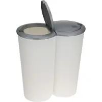 Huismerk Premium Prullenbak Duobin Wit - 2x 25 Liter