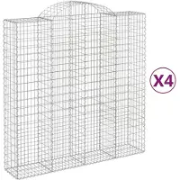 vidaXL Schanskorven 4 st gewelfd 200x50x200/220 cm ijzer