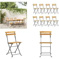 vidaXL Tuinstoelen inklapbaar 8 st staal en massief acaciahout - Tuinstoel - Tuinstoelen - Buitenstoel - Stoel