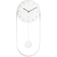 Karlsson - Wandklok met slinger - Wit - 50x20x4,8 cm