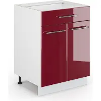 Vicco Fame-Line Keukenonderkast – 60 cm met lade, zonder werkblad Bordeauxrode hoogglans