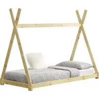 En.casa Juniorbed - Tipi met bedbodem 90x200cm - naturel