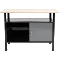 Paymali Stalen Werkbank met Multiplex Werkblad - 116 x 60 x 83 cm - Poedergecoat Staal - Sluitbare Werkplaatskast met Sleutel - Stevige Werktafel voor Werkplaats, Schuur & Garage