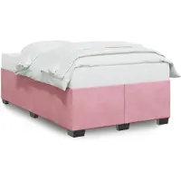 vidaXL Bedframe zonder matras 120x190 cm fluweel roze