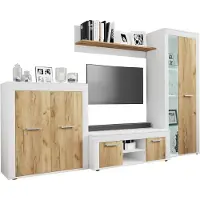 VCM 4-delig TV lowboard TV meubel Wandmeubel Woonkamer Wandmeubel Usilo L