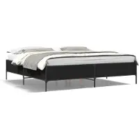 DKD Home Decor Bedframe, zwart, 200x200 cm, van houtvezel en metaal
