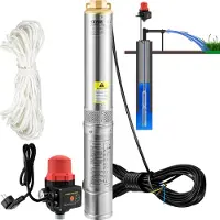 Vevor 3" diepe bronpomp 550W bronpomp Max. opbrengst 50 l/min Dompelpomp Max. opvoerhoogte 89 m Dompelpomp Zandbestendig