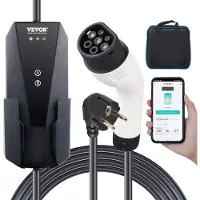 Vevor Draagbare EV-lader 3,68 kW Elektrische voertuiglader EV-laadkabel Type 2 (IEC62196) CEE 7/7-stekker 8-16A 1-fase EV-laadstation 8,6 m kabellengte IP66 waterdichte wanddoos