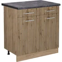 Vicco R-Line Keukenonderkast – 80 cm, WB Antraciet Artisanaal eiken