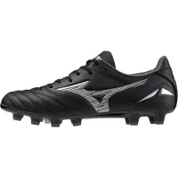 Mizuno Morelia Neo IV Pro Gras Voetbalschoenen (FG) Zwart Zilver