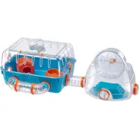 Ferplast Hamsterkooi Combi 2 - Dierenverblijf - 79.5x29.5x26x3 cm Blauw Oranje
