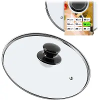Kadax pan-deksel "Caserta", universeel glazen deksel met zwart matte handgreep, 22 cm