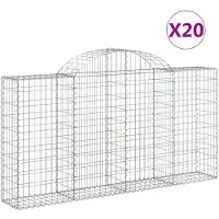 vidaXL Schanskorven 20 st gewelfd 200x30x100/120 cm ijzer
