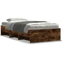 vidaXL Bedframe zonder matras hout gerookt eikenkleurig 75x190 cm
