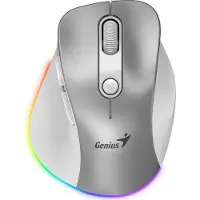 Genius Ergo 9000S Pro / Ergonomisch / Optisch / Voor rechtshandigen / 2400 DPI / USB + Bluetooth / Zilver