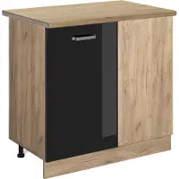 Vicco R-Line Hoekkast – 86 cm, WB Eik Zwart hoogglans