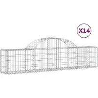 vidaXL Schanskorven 14 st gewelfd 200x30x40/60 cm gegalvaniseerd ijzer