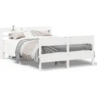 vidaXL Bedframe zonder matras massief grenenhout wit 140x200 cm