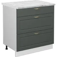 Vicco Fame-Line Keukenonderkast – 80 cm met 3 laden, WB Marmer Groen-Goud Landhuis
