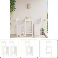 The Living Store Eetkamerstoelen - Barkrukken - Barkrukken 2 st 40x48,5x115,5 cm massief grenenhout wit - Granenhouten Meubilair - Witte Meubelen - Modern Interieur