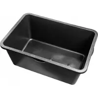 Kadax mortelbak 80 liter, mortelbak voor bouwplaats, 76 x 53 x 30 cm, vierkante cementbak van kunststof, zwarte mortelkist, stabiele betonbak met handgrepen, eetbak, bouwbak, mortar box
