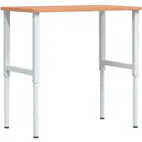 Syfax Werkbank rechthoekig 100x60x(71,5-98) cm massief beukenhout