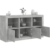 vidaXL Dressoir met LED-verlichting 123x37x67 cm betongrijs