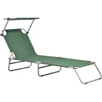 Casa.pro Ligbed met luifel Argozelo 186x55x24 cm donkergroen