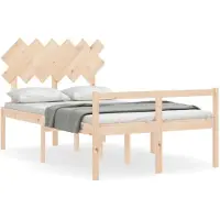vidaXL Seniorenbed met hoofdbord massief hout 120x200 cm