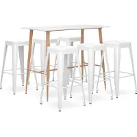 The Living Store Barset - Barsets - Bar Set - Bar Sets - 7-delige Barset wit