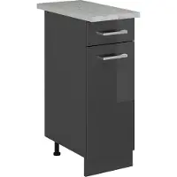 Vicco R-Line Keukenonderkast – 30 cm WB Marmer Antraciet Hoogglans
