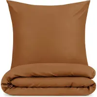 Blumtal Dekbedovertrek met Kussensloop - Anti-Allergisch - Tegen huisstofmijt - 200 x 200 cm - 2 Kussenslopen 65 x 65 cm - Bruin