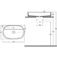 Isvea Infinity Oval Opbouwwastafel, 60x40cm, mat kastanjebruin
