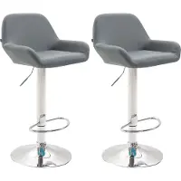 CLP Set van 2 barkrukken Braga, bekleed met kunstleer, draaibaar en in hoogte verstelbaar | Kleur: zwart, frame: wit