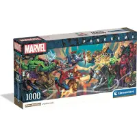 Clementoni - Puzzel - 1000 Stukjes - Marvel Heroes vs Villains - Panorama Formaat - Compact Box