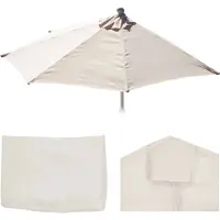 MCW Vervangingshoes voor Parla halfronde parasol, parasolhoes vervangingshoes, 270cm stof/textiel UV 50+ 3kg ~ crème