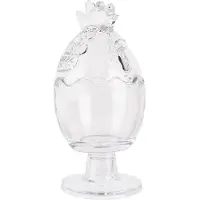 Clayre & Eef Glazen potje Kip Ø 10x22 cm Transparant Glas