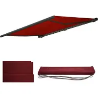 Mendler Vervangingshoes voor zonnescherm T123, volledig cassette model, zonwering 4,5x3 meter Acryl, bordeauxrood