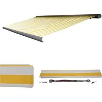 Mendler Vervangingshoes voor zonnescherm T124, volledig cassette model, zonwering, 5x3 meter Polyacryl, geel-wit