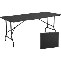 Oviala - Opvouwbare zwarte tafel 180cm 8 plaatsen PEHD - REKKEM