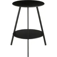 Mica Decorations Seatle Bijzettafel Rond voor Buiten - Koffietafel - Salontafel Buiten - Ook als Plantentafeltje of Plantenstandaard - Metaal - 58 x 46 cm - Zwart