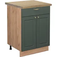 Vicco Fame-Line Keukenonderkast – 60 cm met lade, WB Eik Groen-Goud Landhuis