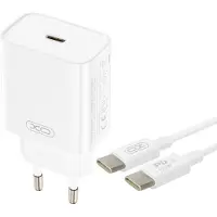 XO , Thuislader 20W - USB-C Power Delivery - Compact - Met 60W USB-C Kabel, Wit