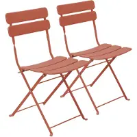 Oviala - Set van twee terracotta stalen klapstoelen - Annecy