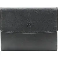 Esquire Leer portemonnee Logo Pocket Wallet Black zwart