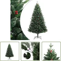 The Living Store : Kunstkerstboom, inklapbaar, met rode bessen, 180 cm