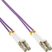 InLine Premium LC Duplex Optical Fiber Patch kabel - Multi Mode OM4 - paars / LSZH - 3 meter