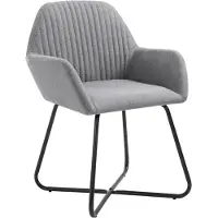 vidaXL Eetkamerstoelen 4 st stof lichtgrijs